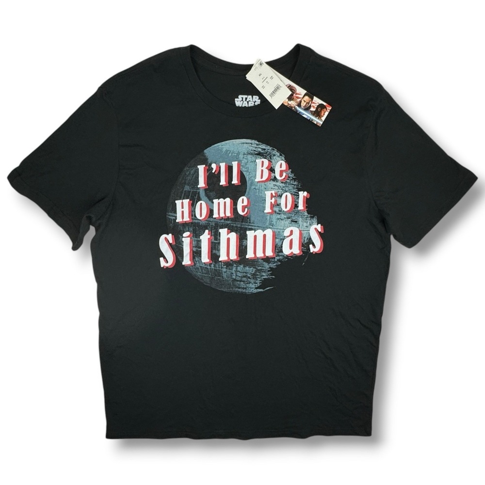 STAR WARS T-Shirt Mens XL I'll Be Home for Sithmas Black Tee Christmas Funny NWT